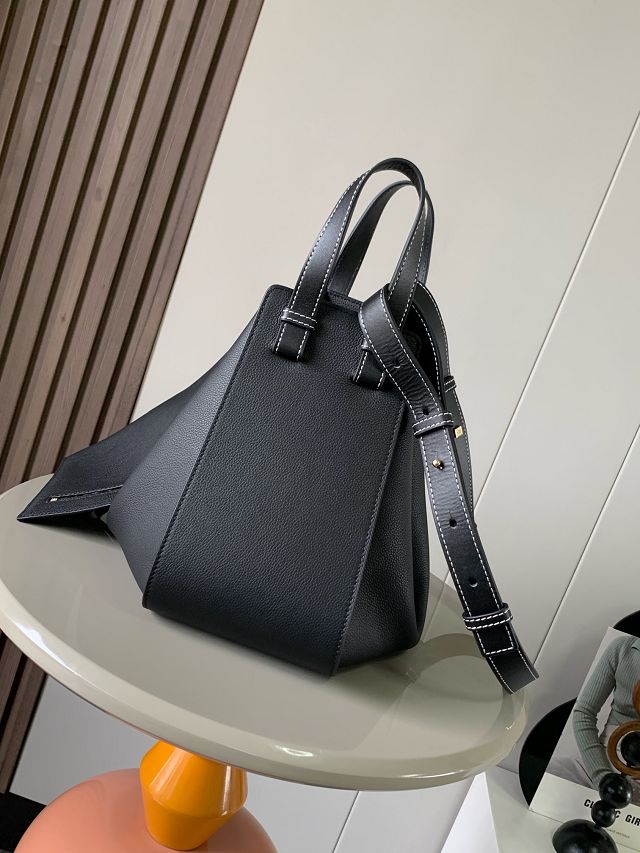 Loewe original grained calfskin medium hammock bag A538S35 black