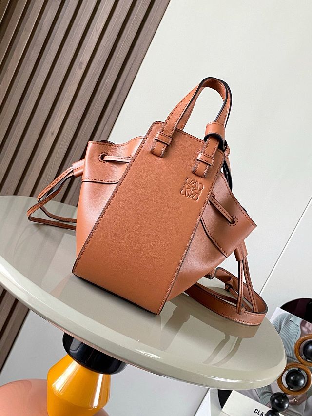 Loewe original grained calfskin mini hammock bag A538H11 brown