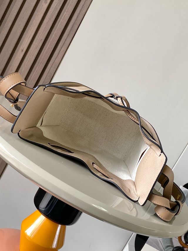 Loewe original grained calfskin mini hammock bag A538H11 light apricot