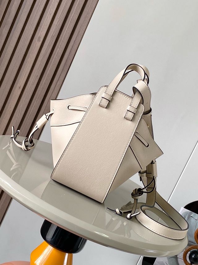 Loewe original grained calfskin mini hammock bag A538H11 white