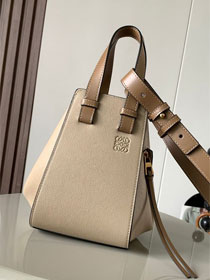 Loewe original grained calfskin small hammock bag A538H13 light apricot