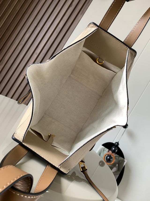 Loewe original grained calfskin small hammock bag A538H13 light apricot