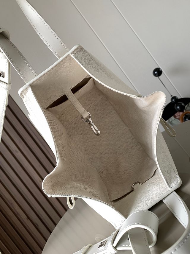 Loewe original grained calfskin small hammock bag A538H13 white
