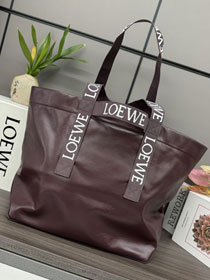 Loewe original calfskin fold shopper bag B507X23 burgundy