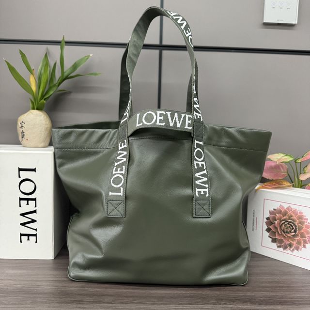 Loewe original calfskin fold shopper bag B507X23 green