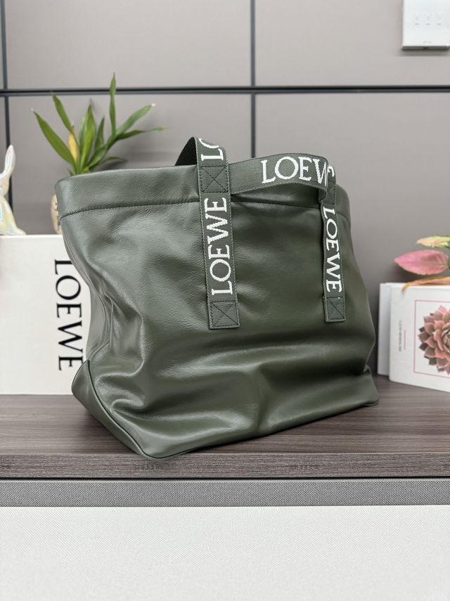Loewe original calfskin fold shopper bag B507X23 green