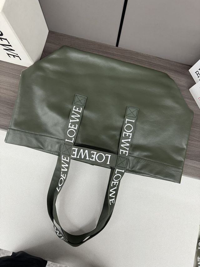 Loewe original calfskin fold shopper bag B507X23 green