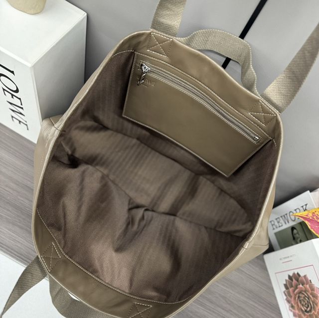 Loewe original calfskin fold shopper bag B507X23 olive