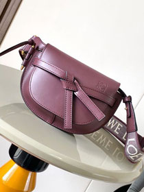 Loewe original calfskin mini gate dual bag A650N46 burgundy