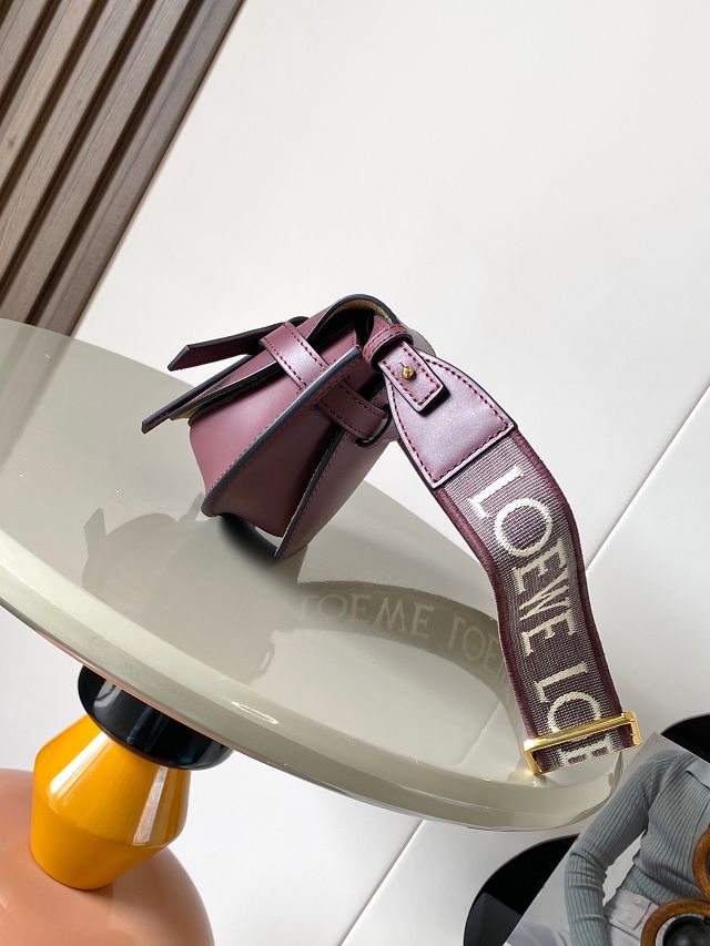 Loewe original calfskin mini gate dual bag A650N46 burgundy