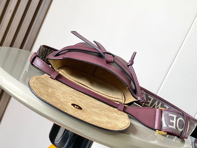 Loewe original calfskin mini gate dual bag A650N46 burgundy