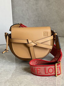 Loewe original calfskin mini gate dual bag A650N46 caramel