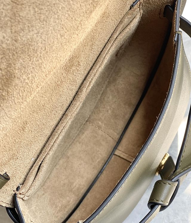 Loewe original calfskin mini gate dual bag A650N46 dark green