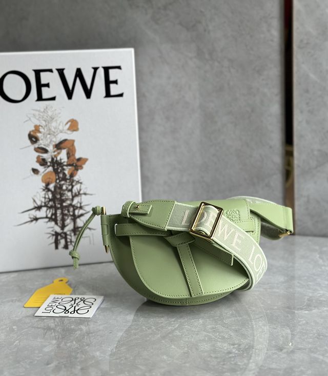 Loewe original calfskin mini gate dual bag A650N46 green