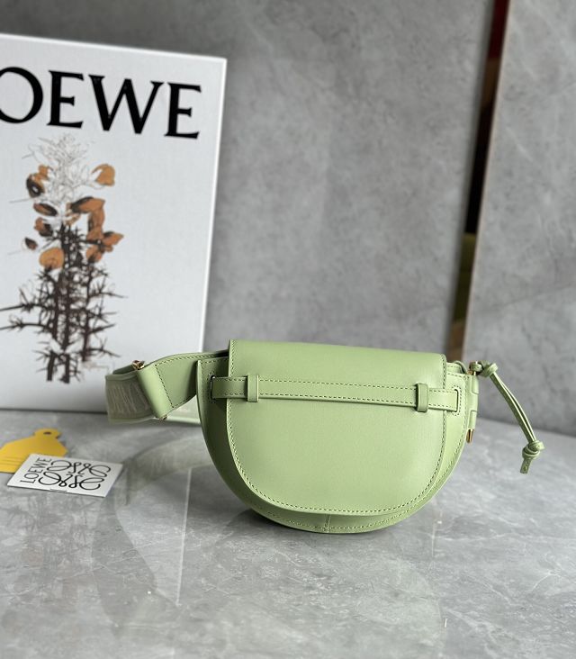 Loewe original calfskin mini gate dual bag A650N46 green