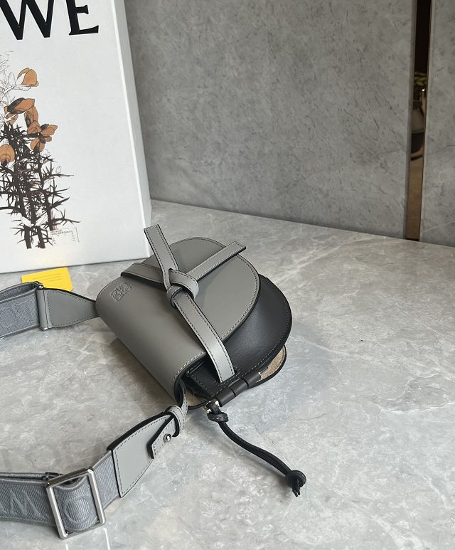 Loewe original calfskin mini gate dual bag A650N46 grey