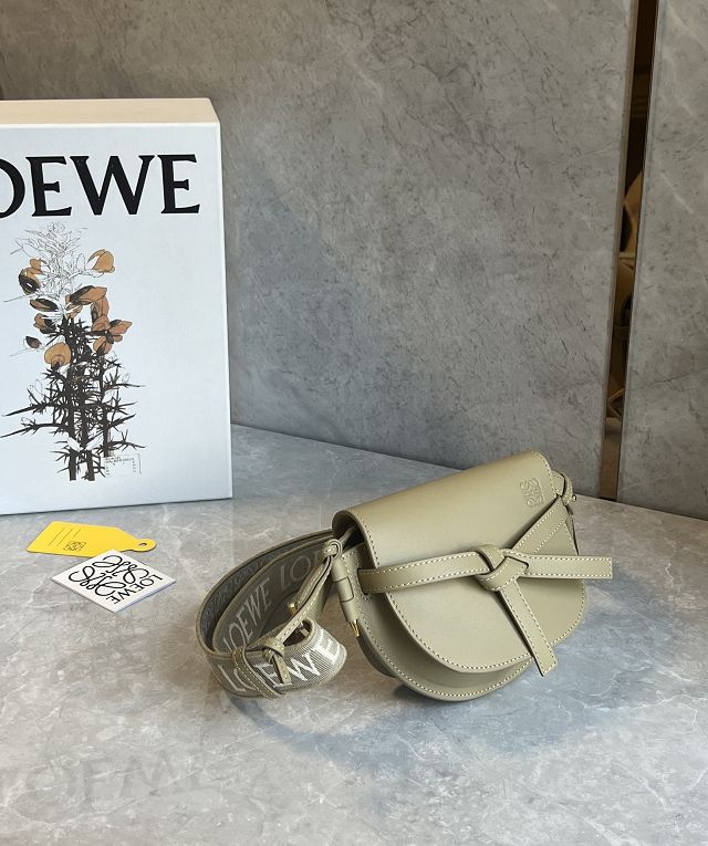Loewe original calfskin mini gate dual bag A650N46 khaki green