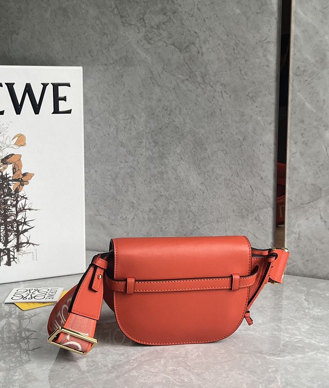 Loewe original calfskin mini gate dual bag A650N46 orange 