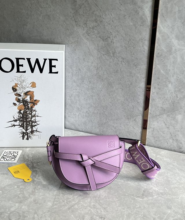 Loewe original calfskin mini gate dual bag A650N46 purple