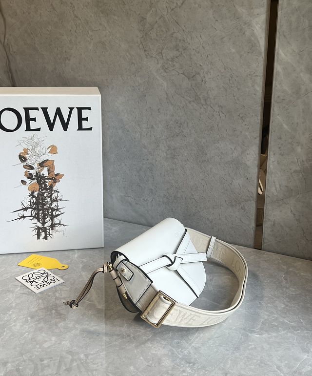 Loewe original calfskin mini gate dual bag A650N46 white