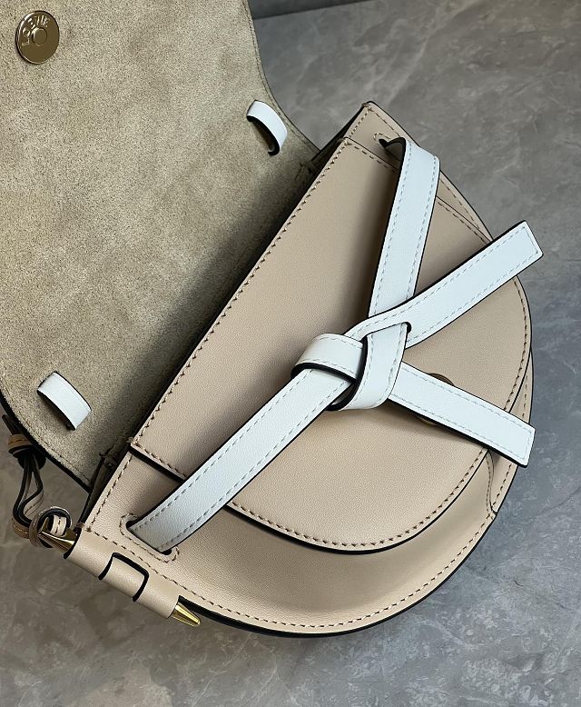 Loewe original calfskin mini gate dual bag A650N46 white