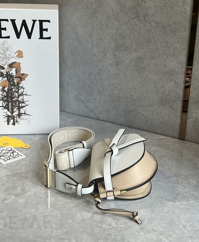 Loewe original calfskin mini gate dual bag A650N46 white