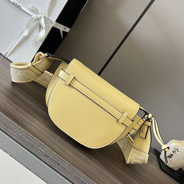 Loewe original calfskin mini gate dual bag A650N46 yellow