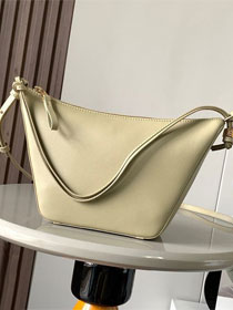 Loewe original calfskin mini hammock hobo bag A538G13 light yellow