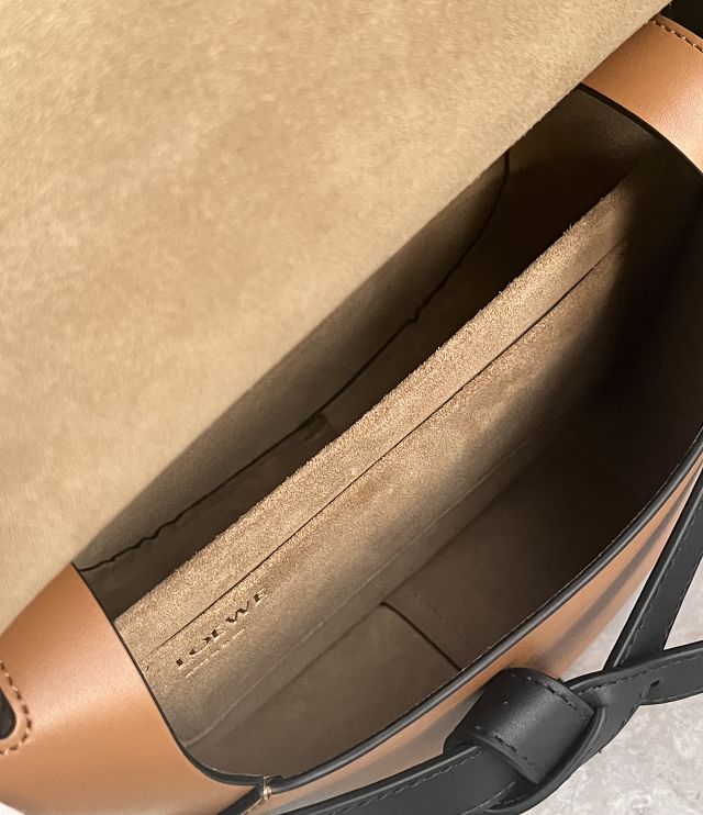 Loewe original calfskin small gate dual bag A650T20 black&brown