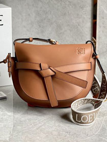 Loewe original calfskin small gate dual bag A650T20 brown