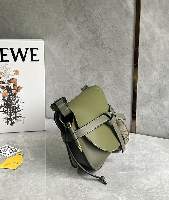 Loewe original calfskin small gate dual bag A650T20 green
