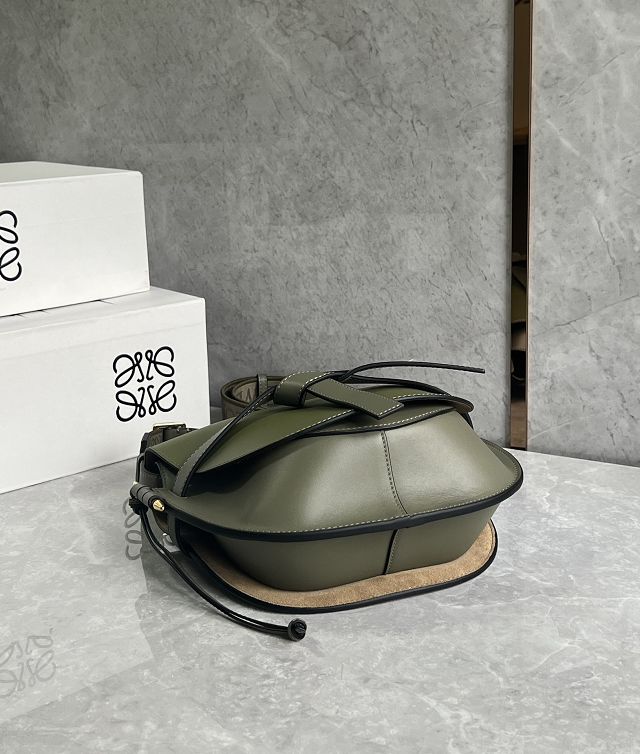 Loewe original calfskin small gate dual bag A650T20 green