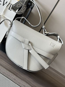 Loewe original calfskin small gate dual bag A650T20 light grey