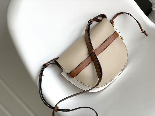 Loewe original calfskin small gate dual bag A650T20 sand&white