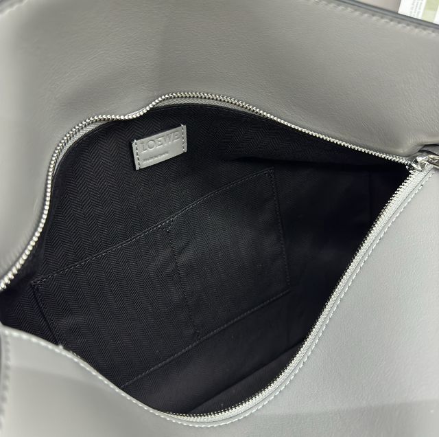 Loewe original calfskin large puzzle edge bag B510P01 grey