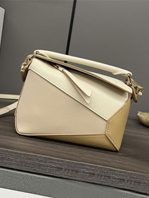 Loewe original calfskin mini puzzle bag A510P88 apricot&beige