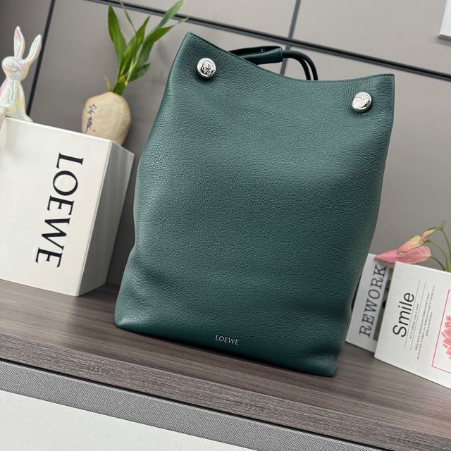 Loewe original calfskin pebble hobo bag BS01746 green