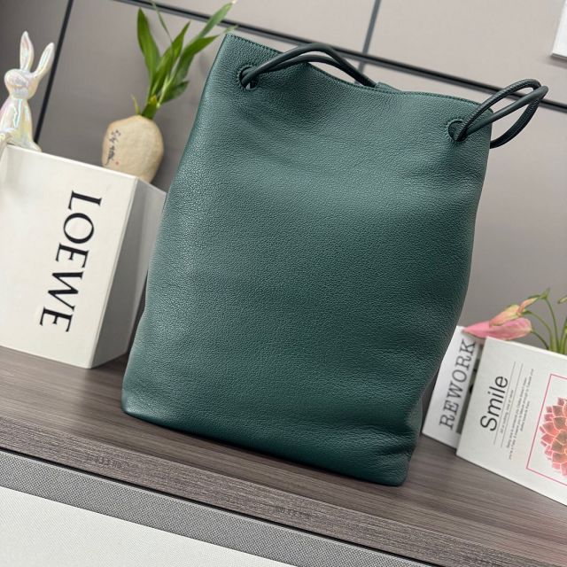 Loewe original calfskin pebble hobo bag BS01746 green