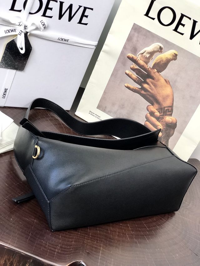 Loewe original calfskin puzzle hobo bag A510P50 black