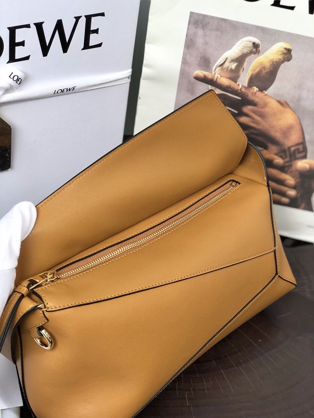 Loewe original calfskin puzzle hobo bag A510P50 caramel