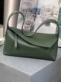 Loewe original calfskin puzzle hobo bag A510P50 dark green