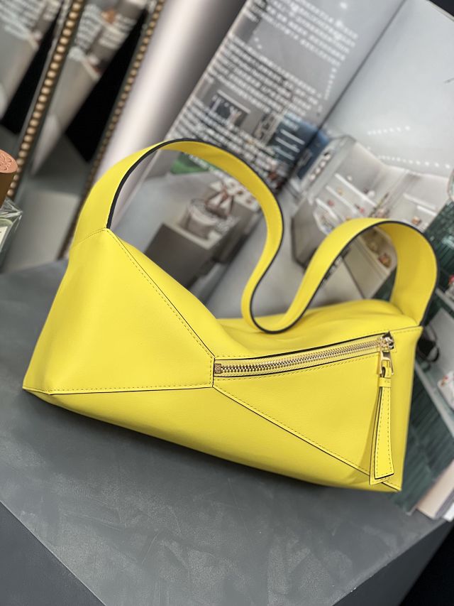 Loewe original calfskin puzzle hobo bag A510P50 yellow