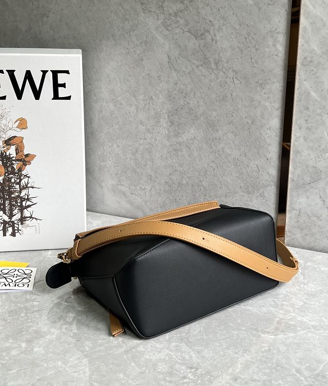 Loewe original calfskin small puzzle bag A510P60 black&tan