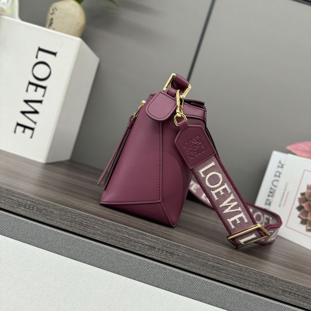 Loewe original calfskin small puzzle bag A510P60 burgundy