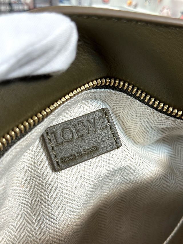 Loewe original calfskin small puzzle bag A510P60 khaki green