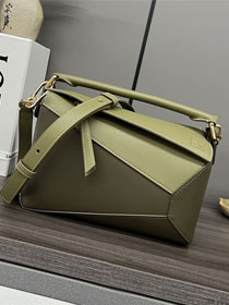Loewe original calfskin small puzzle bag A510P60 green