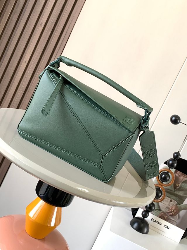 Loewe original calfskin small puzzle bag A510P60 green