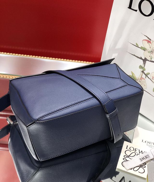 Loewe original calfskin small puzzle bag A510P60 navy blue