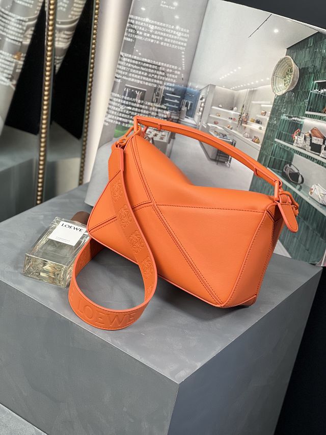 Loewe original calfskin small puzzle bag A510P60 orange