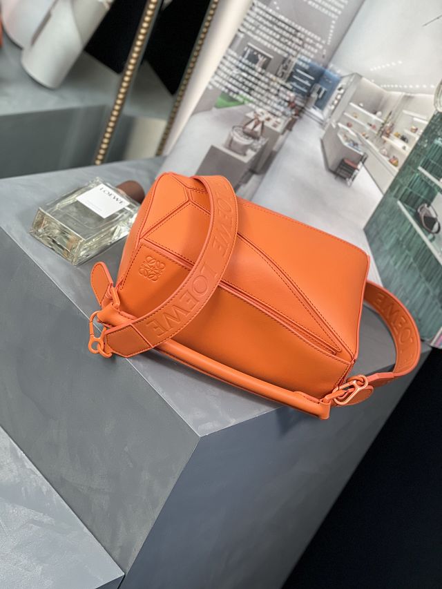 Loewe original calfskin small puzzle bag A510P60 orange